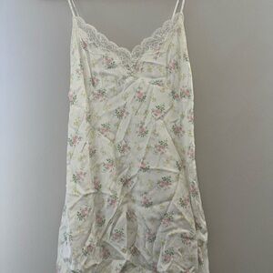 NWT Floral Aerie Off Duty Satin Nightie Slip Dress